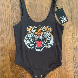 Chaser brand tiger bodysuit